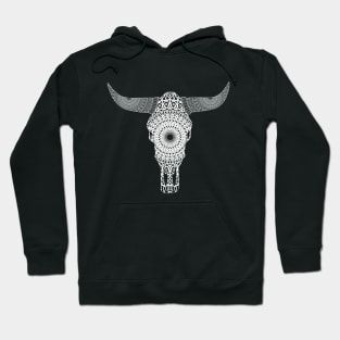 Mandala Longhorn Skull Hoodie